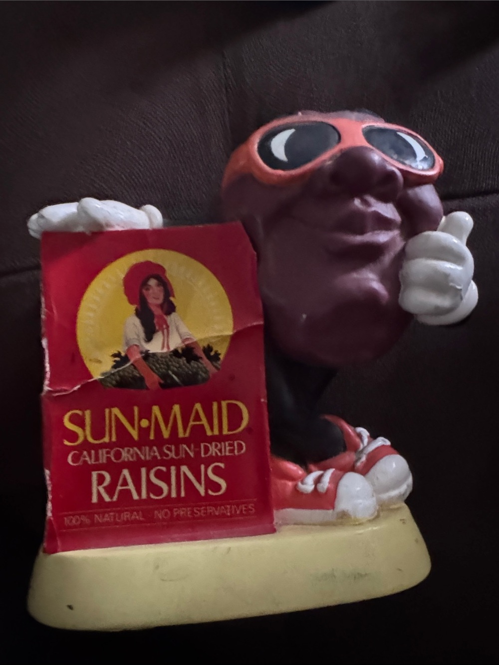 Sun-Maid Raisin Mascot Figurine - Purple & Red